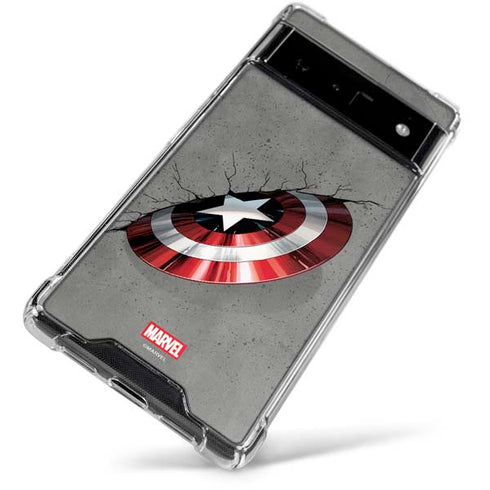 Marvel Captain America Shield Break Google Pixel 6 Clear Case
